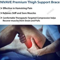 nivave Thigh Compression Adjustable Neoprene Sleeve Support Brace Supporter image 5