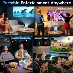 MA TRADES Smart 4K Projector, Android 11, 1080P, WiFi, Bluetooth, 150" Display 3500 lm LED Corded Mobiles Portable Projector image 5
