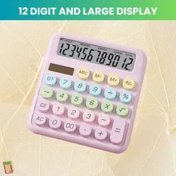 yaroh Desktop Cute Calculator, 12-Digit Large Display With Aesthetic Candy ColorE414 Desktop Cute Calculator, 12-Digit Large Display With Aesthetic Candy ColorE414 Basic Calculator-picture-24