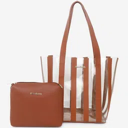 Black Spade Striped PU Oversized Shopper Tote Bag with Pouch-picture-15