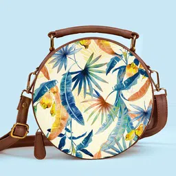 Kalankit Floral Printed Bucket Handheld Bag with Tasselled-picture-43