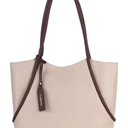 DressBerry White PU Structured Shoulder Bag with Tasselled image 2