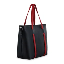 Toteteca Black PU Oversized Bowling Tote Bag with Tasselled image 5