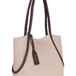 DressBerry White PU Structured Shoulder Bag with Tasselled image 3
