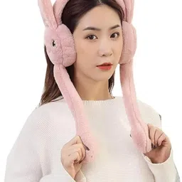 warhap Winter Funny Pink 1 Grey Head Phone Moving Air Pump Earmuff for Girls/Women's Ear Muff-picture-16