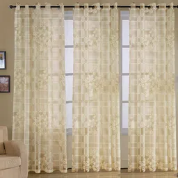 jubilant home fashion 214 cm (7 ft) Net Semi Transparent Door Curtain (Pack Of 3)-picture-25