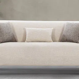 casacraft from pepperfry Milo Fabric 3 Seater Sofa In Beige Colour image 1