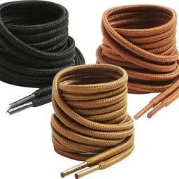house of common shoe lace Round Black teak tan 120cm 3pair Boot Hiking Sports Shoe Lace-image-47