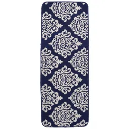 saral home Blue Cotton 47 x 18 Inches Machine Made Floor Runner image 2
