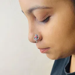Arte Jewels Stone Studded Septum Nosepin image 5