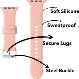 NECESORIES Pack of 2 Steel Buckle Silicone Strap Compatible with Apple iWatch series 11 | series 10 46mm | series 9/8/7/ 45mm | series 6/5/4 44mm | ultra 1 & 2 49mm Smart Watch Strap image 3