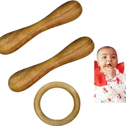aditya creation Neem Wood Rattle Toy Set Antibacterial Good for baby health Rattle image 5