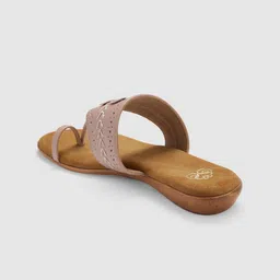 Sole To Soul Textured One Toe Flats With Laser Cuts image 2