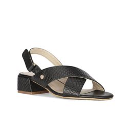Hush Puppies Leather Block Sandals with Laser Cuts-picture-3