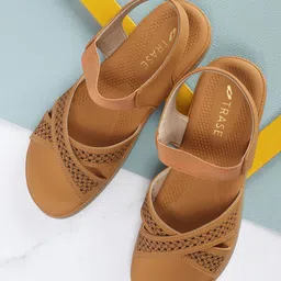 TRASE Open Toe Flats with Laser Cuts-image-30