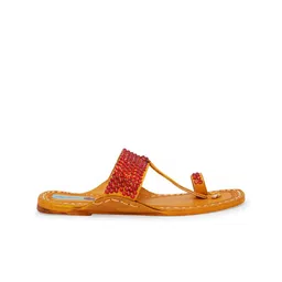 PehnawaCraft Ethnic Embellished T-Strap Flats image 5