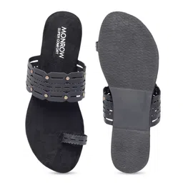 Monrow Women One Toe Flats with Laser Cuts image 5