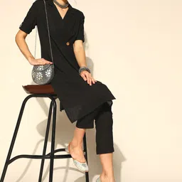 Anouk Solid Pure Cotton Kurta Set image 1