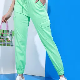 Tokyo Talkies Women Green Slim Fit Trousers-image-71