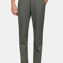 Blackberrys Men Olive Green Solid Comfort Trousers-picture-33