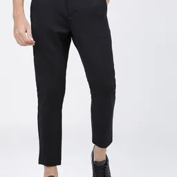 HIGHLANDER Men Black Slim Fit Trousers-image-0