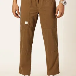 Thomas Scott Men Relaxed Loose Fit Mid-Rise Pure Cotton Trousers-picture-19