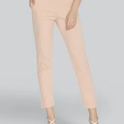 LYRA Women Mid-Rise Original Fit Knitted Casual Cotton Trousers-image-55