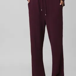 ONLY Women Maroon Flared High-Rise Trousers-image-3