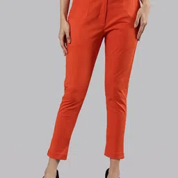 Femmora Women Comfort Straight Fit Mid-Rise Flat-Front Trousers-image-87