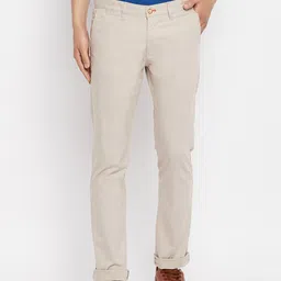 Duke Men Beige Slim Fit Trousers-picture-12
