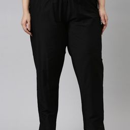 Go Colors Women Black Tapered Fit Trousers-picture-9