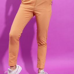 Tokyo Talkies Women Yellow Checked Mid-Rise Regular Trousers-picture-11