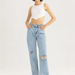 DeFacto Women Highly Distressed Pure Cotton Jeans-image-43