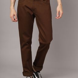 Cantabil Men Brown straight fit Trousers-picture-0