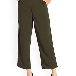 Fashfun Women Olive Green Trousers-image-34