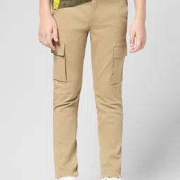 Jack & Jones Junior Boys Mid-Rise Flat-Front Plain Cotton Chinos Trousers-picture-43