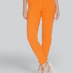 LYRA Women Mid-Rise Original Fit Knitted Casual Cotton Trousers-image-47