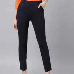 Xpose Women Comfort Straight Fit High-Rise Trousers-image-79