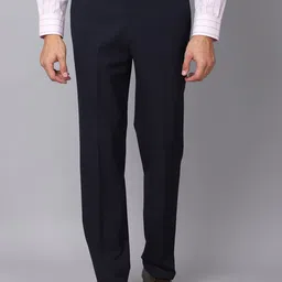 Cantabil Men Navy Blue Formal Trousers-picture-34