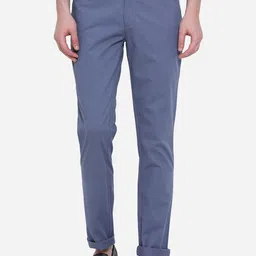 JADE BLUE Men Blue Slim Fit Trousers-image-66