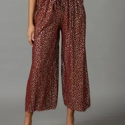 SHOWOFF Women Printed Relaxed Straight Fit Culottes Trousers-picture-32