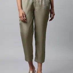 AURELIA Women Mid-Rise Plain Cropped Trousers-picture-32