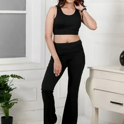 Mlada Women Original Flared Low-Rise Lint Free Cotton Bootcut Trousers-image-85