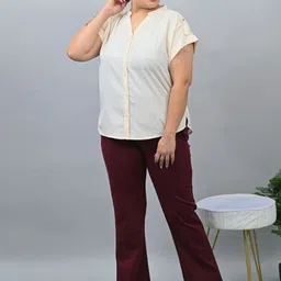 Mlada Women Plus Size Original Flared Fit Low-Rise Lint Free Bootcut Trousers-picture-24