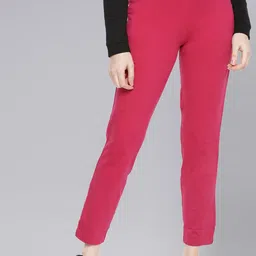 Dollar Missy Women Mid-Rise Relaxed Tapered Fit Wrinkle Free Trousers-image-74