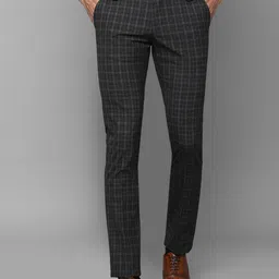Louis Philippe Men Mid Rise Checked Slim Fit Formal Trousers-picture-25