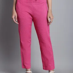 Enchanted Drapes Women Striped Cotton Cigarette Trousers-image-58