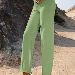 BAESD Women Relaxed Straight Leg Straight Fit High-Rise Trousers-picture-22