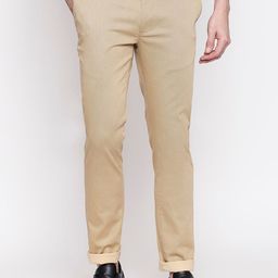 Basics Men Khaki Tapered Fit High-Rise Trousers-picture-33