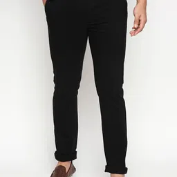 Basics Men Black Tapered Fit High-Rise Trousers-picture-25